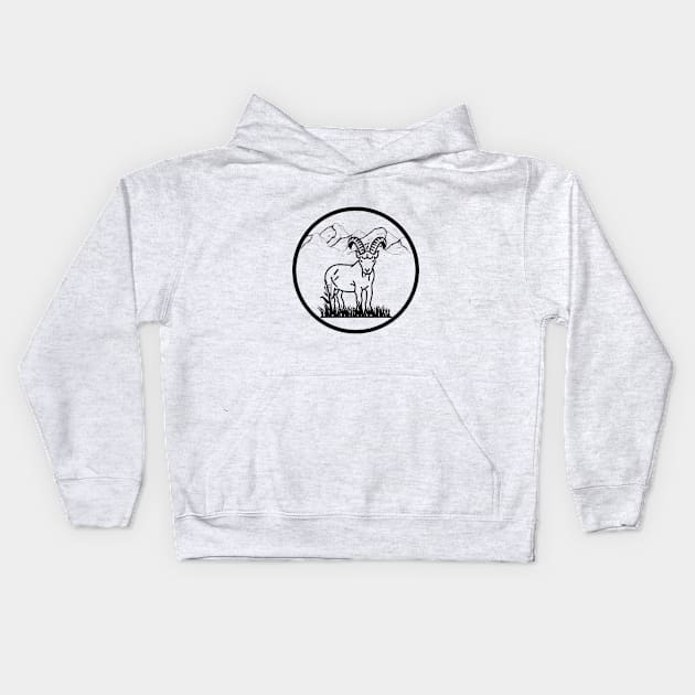 Mountain goat Kids Hoodie by Vacay